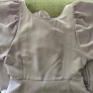Elegant Lavender Puff Sleeve Romper